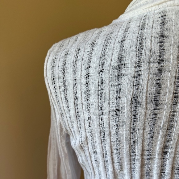 *JM COLLECTION* Petite White Long Sleeve Open-Front Cardigan Sweater Size PM - Picture 7 of 9